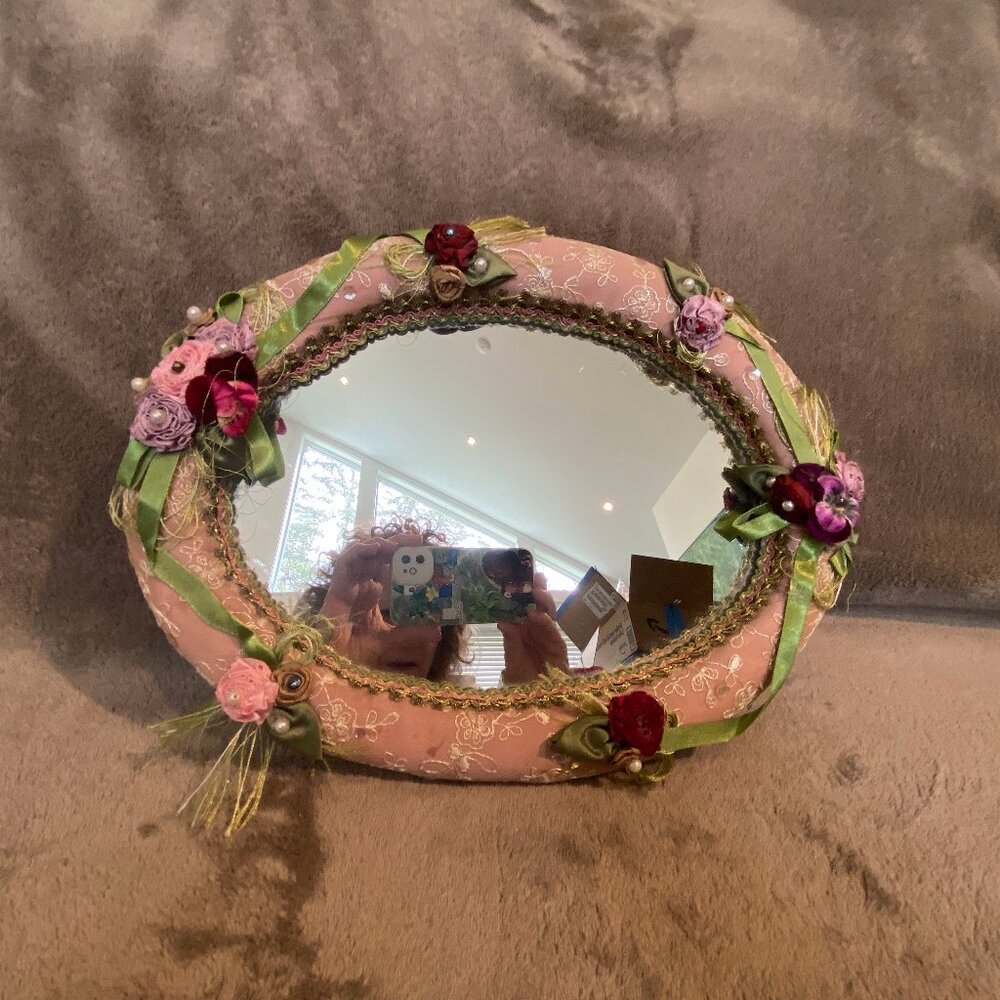 Vintage Wayne M. Kleski Vanity Mirror Wall or Tray Victorian Style